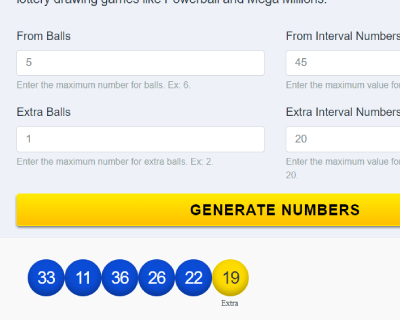 Random Lottery Number Generator With jQuery And Bootstrap