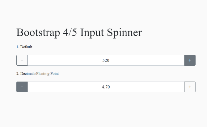 Easy Input Spinner Plugin For Bootstrap 4 and 5 - InputSpinner