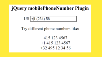 International Phone Number Input Plugin with jQuery - mobilePhoneNumber