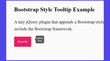 Bootstrap Style Tooltip With jQuery - Tooltip
