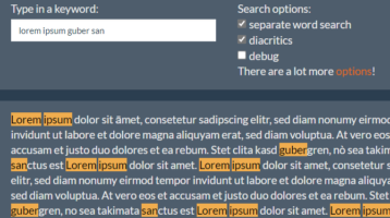 Versatile Keyword Highlighting Plugin For jQuery - mark