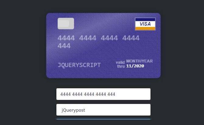 Create An Interactive Credit Card Form In jQuery - Card